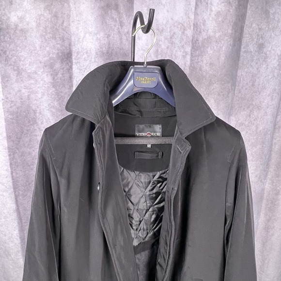 Viero Richi Other - Viero Richi Men's‎ Long Rain Overcoat Hooded Lined Black Size 42R